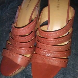 Nine West 5" Dark Orange Sandals 9.5 M